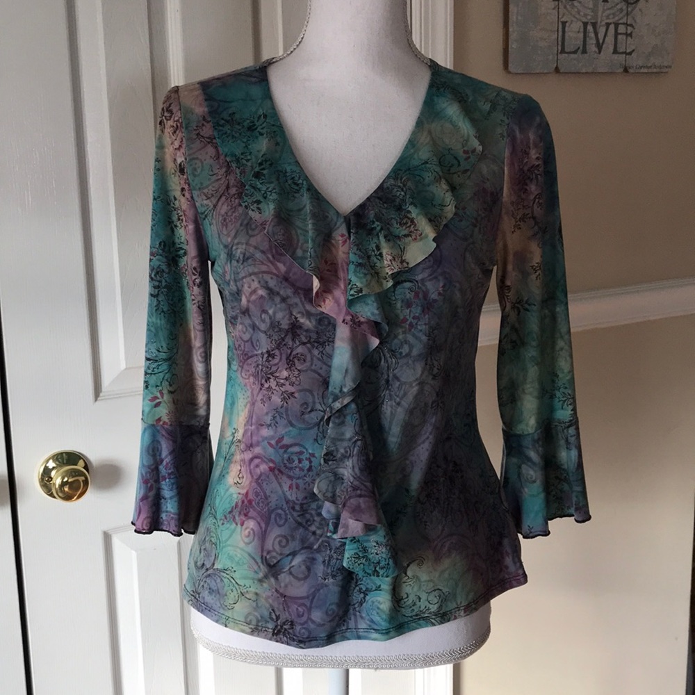 Dress Barn V-neck Pastel Top Size SP